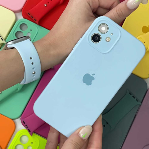 Чохол Silicone Case Full Camera на iPhone 12 mini Sky blue Чохол Silicone Case Full Camera на iPhone 12 mini Sky blue